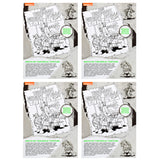 Playmates TMNT 40th Anniversary Original Sketch Turtle Figure 4-Pack Bundle with Comic Book