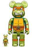Medicom Bearbrick 100% & 400% Set Teenage Mutant Ninja Turtles Michelangelo Chrome Version