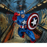 Mcfarlane Toys Marvel Captain America 1:10th Scale with Scene - Captain America #100