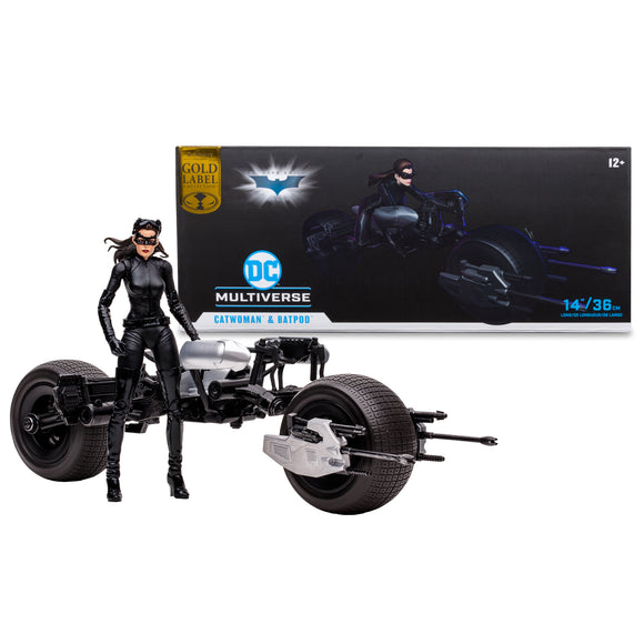 Mcfarlane Toys DC Multiverse - Catwoman & Batpod (The Dark Knight Rises) GOLD LABEL