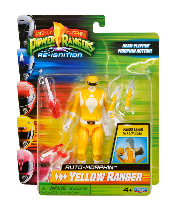 Playmates Toys Mighty Morphin Power Rangers: Re-Ignition Auto-Morphin Yellow Ranger - PRE-ORDER