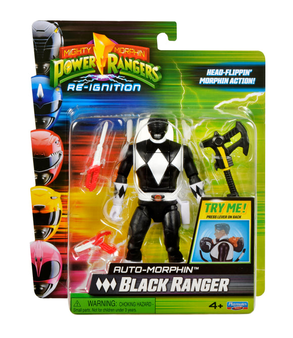 Playmates Toys Mighty Morphin Power Rangers: Re-Ignition Auto-Morphin Black Ranger - PRE-ORDER