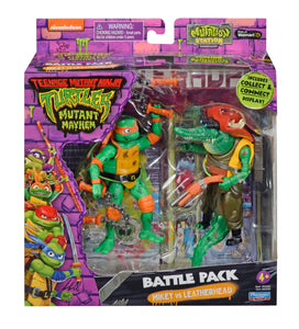 Playmates Toys Teenage Mutant Ninja Turtles Mutant Mayhem Mikey vs Leatherhead Battle Pack