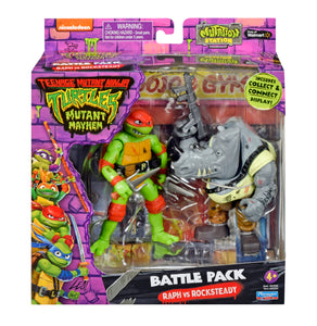 Playmates Toys Teenage Mutant Ninja Turtles Mutant Mayhem Raph vs Rocksteady Battle Pack