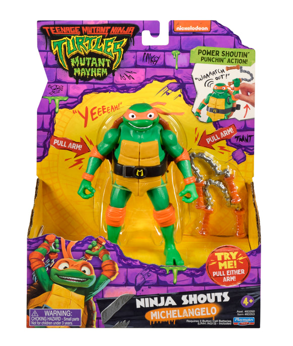 Playmates Toys Teenage Mutant Ninja Turtles Mutant Mayhem Deluxe Ninja Shouts Michaelangelo