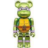 Medicom Bearbrick 100% & 400% Set Teenage Mutant Ninja Turtles Donatello Chrome Version