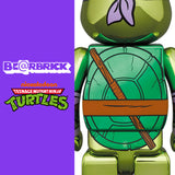 Medicom Bearbrick 100% & 400% Set Teenage Mutant Ninja Turtles Donatello Chrome Version