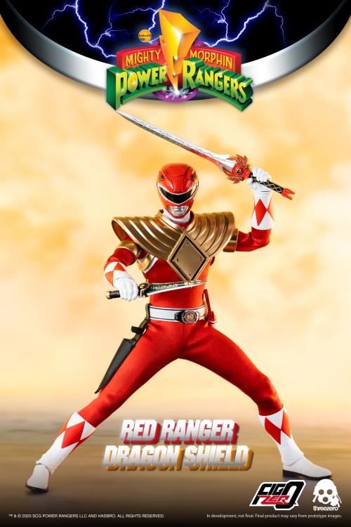 Threezero Mighty Morphin Power Rangers FigZero Dragon Shield Red Ranger 1/6 Scale PX Previews Exclusive Figure