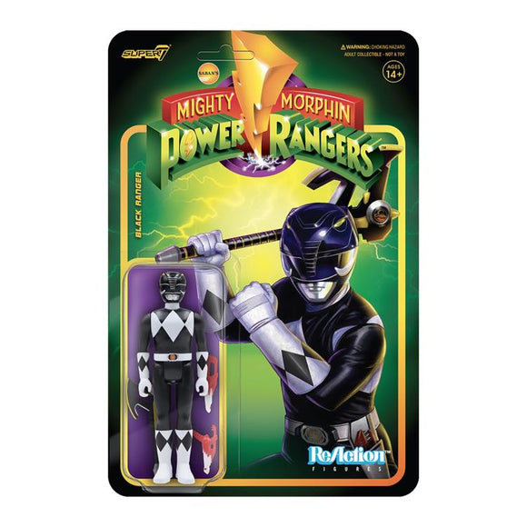 Super7 Mighty Morphin Power Rangers ReAction Black Ranger Figure