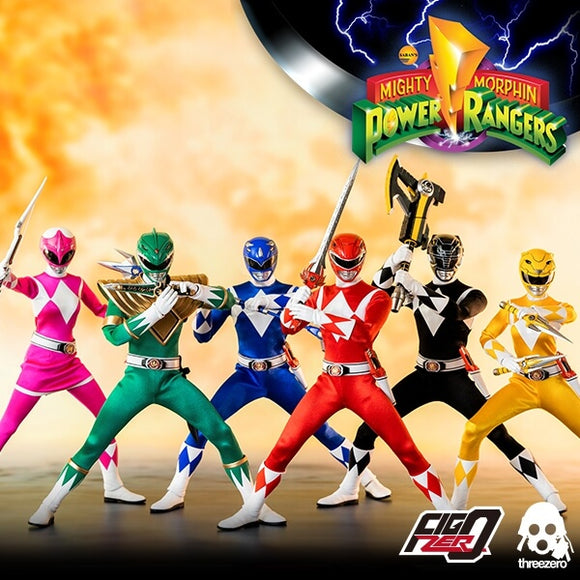 Threezero Mighty Morphin Power Rangers FigZero Core Rangers & Green Ranger 1/6 Scale Figure 6-Pack