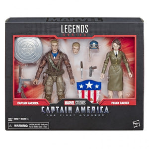 Hasbro Marvel Legends Series 80th Anniversary Action Figure 2 Pack -Captain America WWII & Peggy Carter (6" Scale)