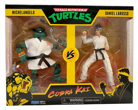 Playmates Teenage Mutant Ninja Turtles vs Cobra Kai: Michelangelo vs. Danny LaRusso 2-Pack