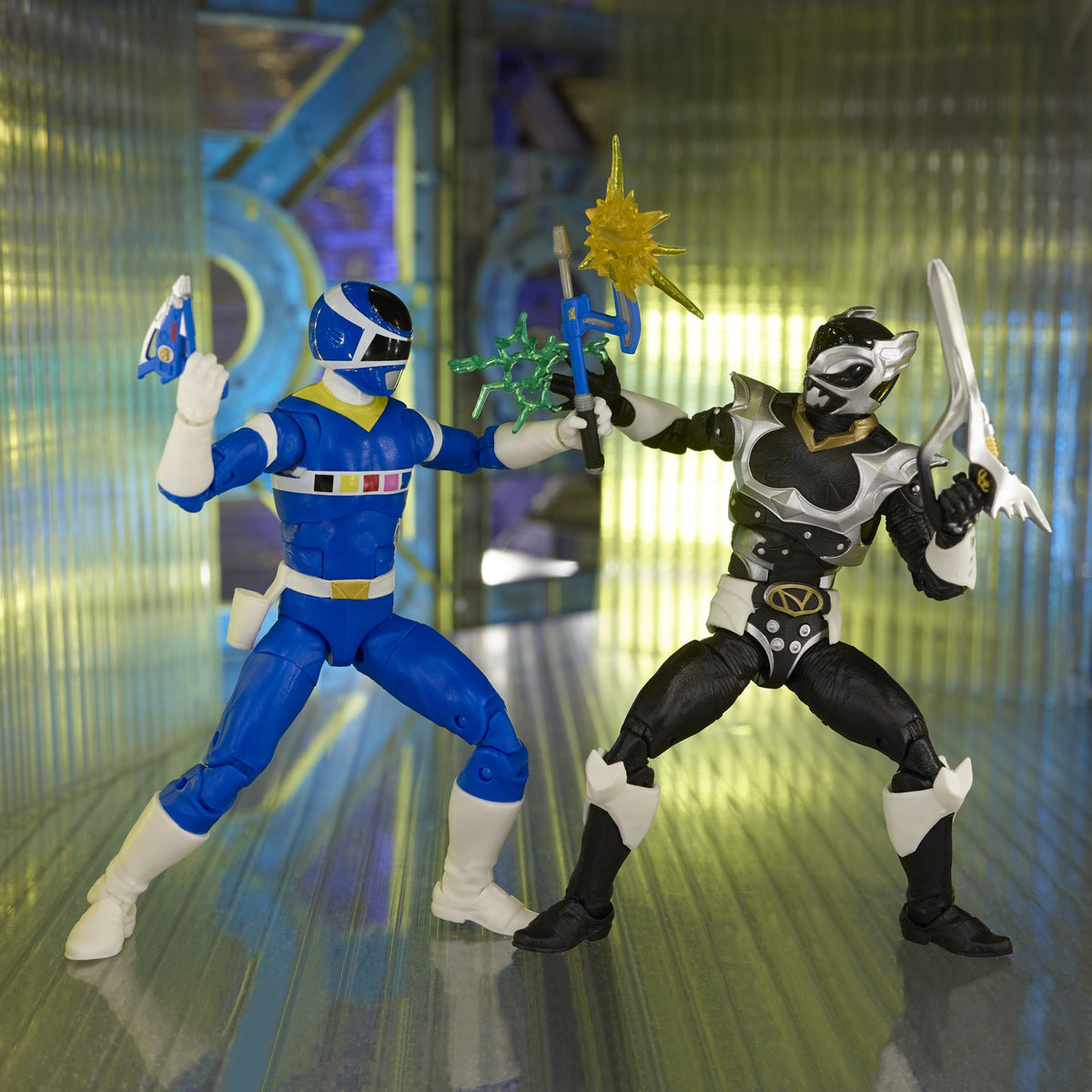 Power Rangers Lightning Collection In Space Blue Ranger Vs. Silver ...