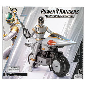 Hasbro Power Rangers Lightning Collection In Space Silver Ranger & Silver Cycle