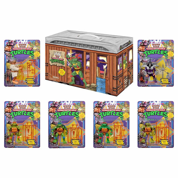 Playmates Teenage Mutant Ninja Turtles II: The Secret of the Ooze Movie Star Retro Rotocast Action Figure 6-Pack in Sewer Subway Car Box