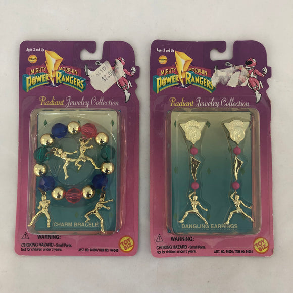 Toy Biz 1995 Mighty Morphin Power Rangers Radiant Jewellery Collection Charm Bracelet and Dangling Earrings