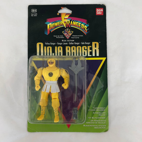 Bandai 1995 MMPR Kick Action Yellow Ninja Ranger