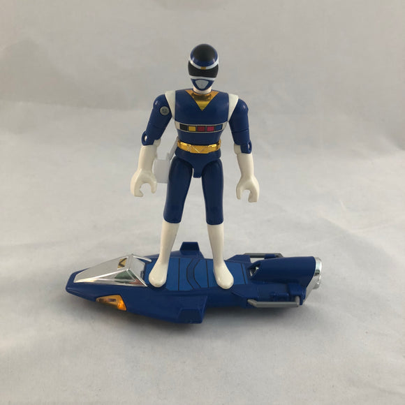 1998 Bandai Power Rangers In Space Blue Galaxy Glider with Figure