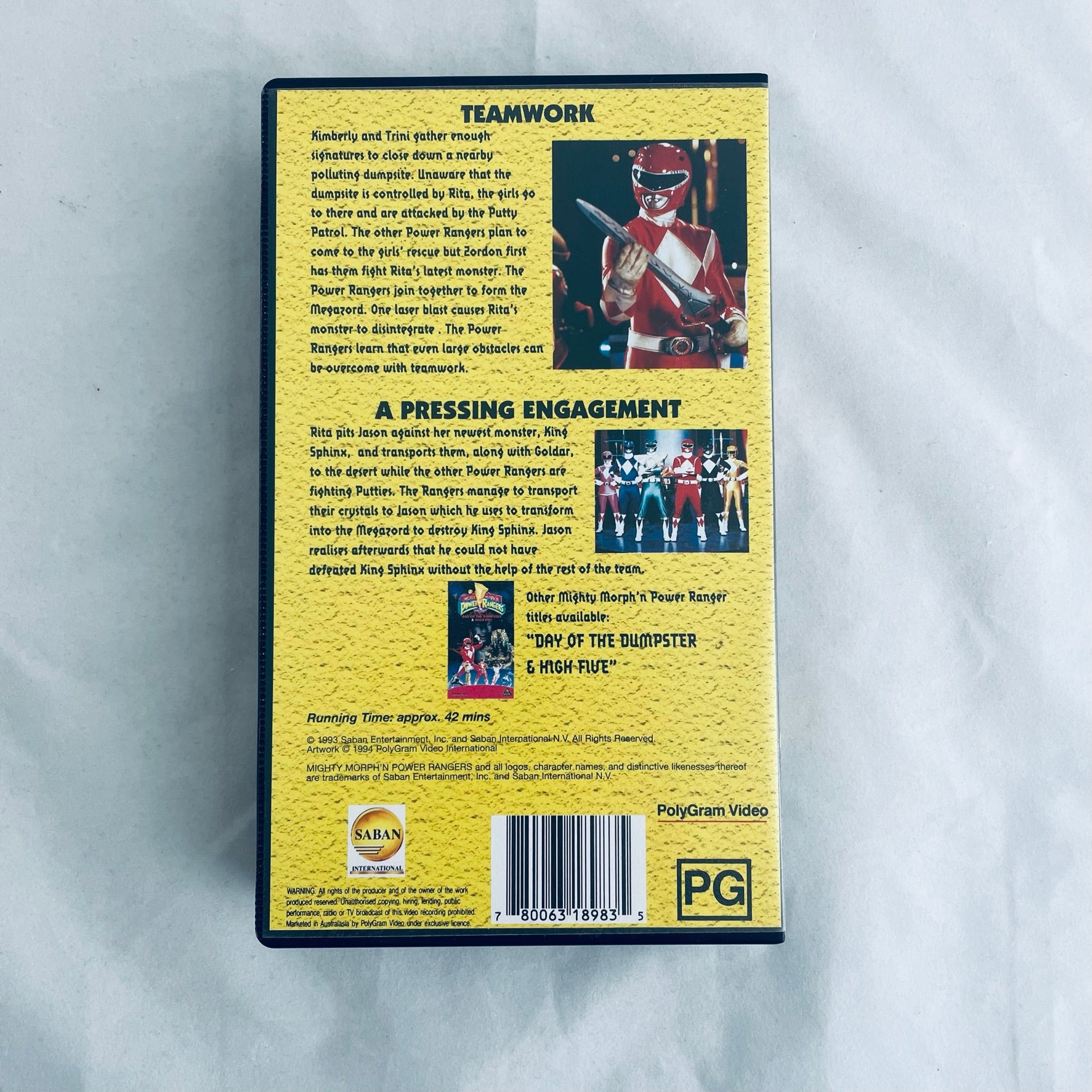 1993 MMPR Teamwork & A Pressing Engagement VHS – Angel Grove Toys 