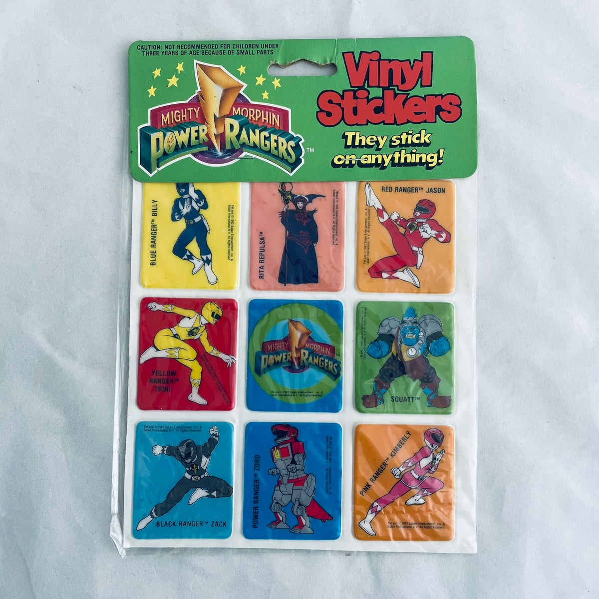 Gordy Toys 1993 Mighty Morphin Power Rangers Vinyl Stickers – Angel ...